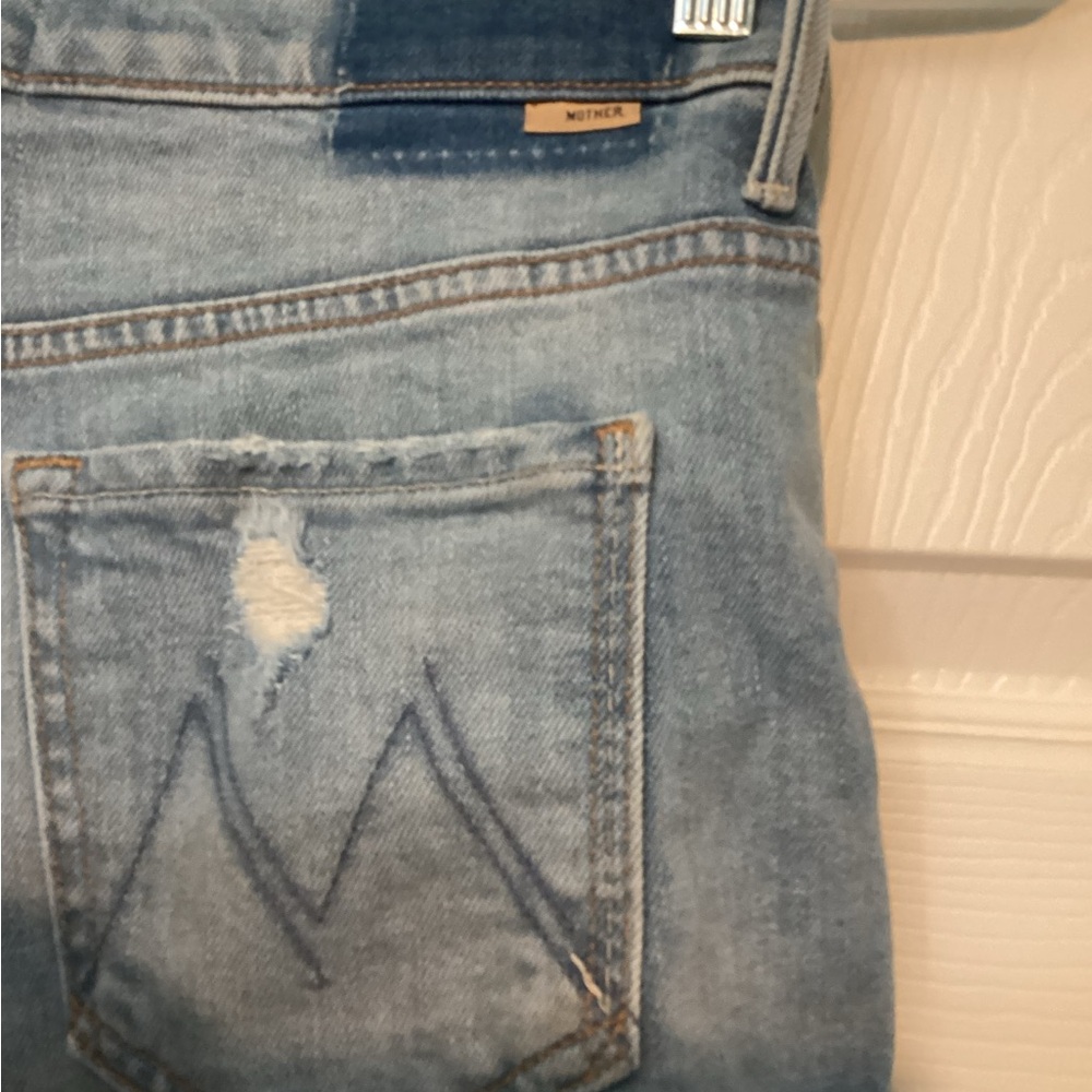 The Teaser Donut Roll Denim Shorts in On My Knees - Picture 4 of 8